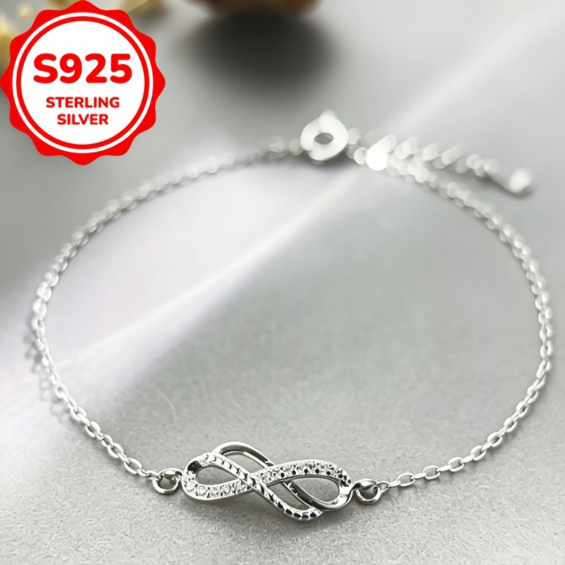 Women's S925 Sterling Silver Infinity Symbol Bracelet